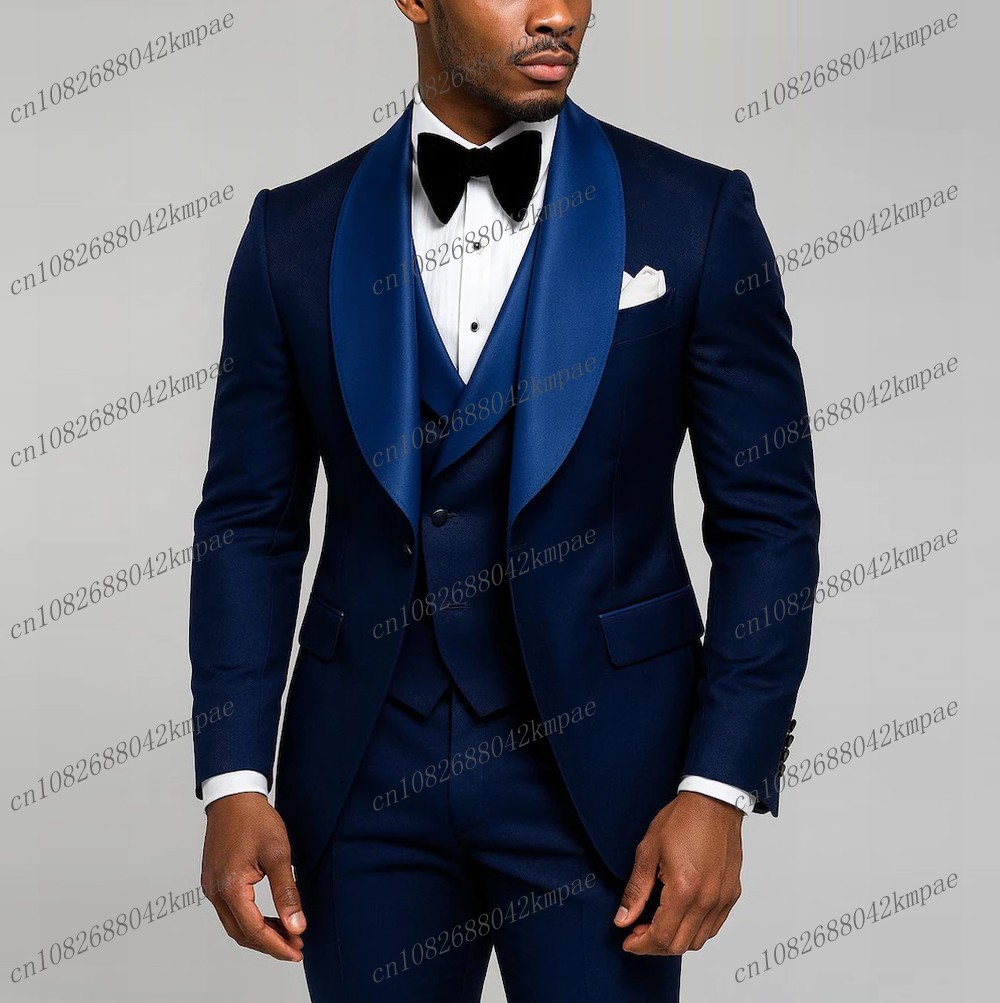 Men'S Grooming Jacket - Nuovo abito da uomo formale blu