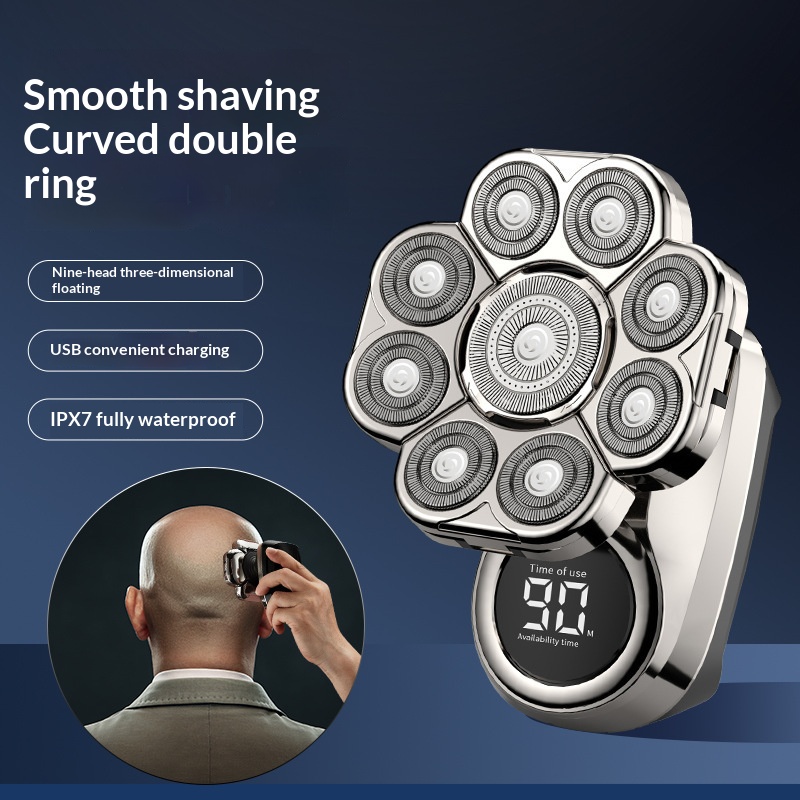 Men'S Grooming Blade - Rasoio Elettrico Ricaricabile a 9 Lame